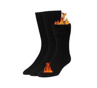 DREAM SOCKS Lote de 3 ó 6 pares de calcetines largos de forro polar, térmicos, para invierno, esquí, antifrío, alto aislamiento térmico (35-40, 3 pares NEGRO)