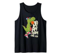 Dream Team Cool Kid Funny T-Rex Bsketball Graphic Designs Camiseta sin Mangas