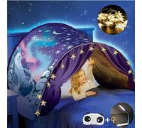 Dream Tents - Tienda de Cama para niños, Tienda de ensueño Plegable Pop Up Cama Tienda Playhouse de Tienda Infantil Jugar Tiendas de campaña (Nieve+LED Cadena)