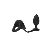 Dream Toys Ramrod Correa De Polla Con Anal Plug Black 10 cm