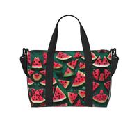 Dream Watermelon - Bolsas de lona ligeras Oxford para viajes, bolsas de viaje para mujeres, ideales para gimnasio y hombres, Black, Talla única