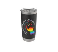 Dream Without Fear Elephant LGBT Rainbow Gay Pride Month Vaso térmico de acero inoxidable de doble pared