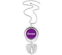 Dream Word - Collar giratorio con cita inspiradora y alas de ángel