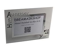 Dreamair Marco de fotos de acero para aniversario de boda de 11 años, color negro y Svr