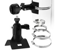 Dreamark Soporte de cámara para EufyCam & Arlo Pro, soporte universal ajustable para mástil, soporte de pared con orificio de tornillo de 1/4" para cámara exterior y panel solar, color negro, 1 pieza