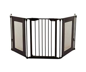 Dreambaby Barrera de Seguridad 3 Paneles Denver Adapta-Gate, Negra, F2060Bb, Negro, 85.5-210 cm