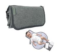 Dreambaby Fold and Go - Cambiador de pañales portátil gris con reposacabezas acolchado y bolsillos organizadores para cambiar pañales de bebé en casa o sobre la marcha