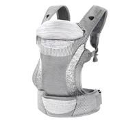 Dreambaby Inspire - Portabebés de 3 posiciones, estilo frontal y mochila, tela de punto transpirable, cómodo soporte para la cabeza, bolsa de almacenamiento integrada para padres en movimiento