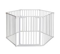 Dreambaby Parque infantil Mayfair 3 en 1, parque, barrera y protección para chimenea, blanco