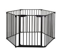 Dreambaby - Parque infantil Mayfair 3 en 1, parque, barrera y protección para chimenea, negra (F2030BB)