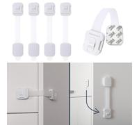 Dreambaby Pestillo adaptativo de seguridad multiusos para bebés, bloqueo giratorio fuera de camino, paquete de 5 para cajón de armario e inodoro