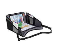 Dreambaby Snack 'N Play On The Go - Mesa de viaje para niños pequeños con soporte para tablet, iPad, portavasos, bandeja para aperitivos y bolsillos de almacenamiento, imprescindible para viajes por