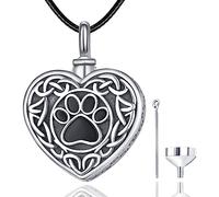 Dreamboat Collar de urna para mascotas, plata de ley 925 con diseño de huella de pata, colgante de recuerdo de cremación, nudo celta, joyería conmemorativa, regalos para mujeres y hombres, Pendant