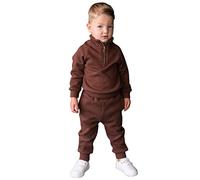 DreamBuy Chándal con forro polar para Adulto, 2 piezas, Chándal hombre y mujer, algodón acanalado, (Nogal, XS)