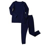 DreamBuy Conjunto de Pijama Familiar a Juego, Regalos Personalizados para niñas, niños y Adultos, Pijamas de Navidad para Padres, Abuelos y recién Nacidos, Unisex, Bordado, Azul Oxford, 9-10 Years