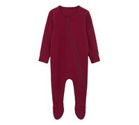 DreamBuy Pijama con cremallera personalizado o liso, regalo para bebé, regalos personalizados, ropa de bebé para niños o niñas, artículos esenciales para recién nacidos, Claret Red, 3-6 Months