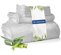 DREAMCARE Sábanas 100 % viscosa de bambú tamaño Queen, 4 piezas, sábanas refrescantes de lujo para personas que duermen con calor, juego de sábanas tamaño Queen, juego de sábanas de viscosa de bambú
