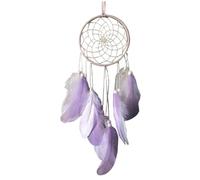 Dreamcatcher 19.7 Pulgadas Hermosas Plumas Dream Catcher Colgando Purple Native American Decoración para niñas Dormitorio