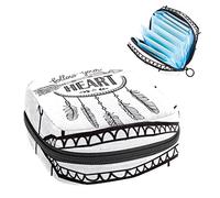 Dreamcatcher Arrow Follow Your Heart Period Pouch portátil, bolsa de almacenamiento de tampones para servilletas sanitarias, Varios colores, 4.7x6.6x6.6 in/12x17x17 cm