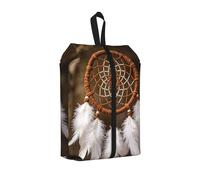 Dreamcatcher - Bolsa de zapatos de plumas para viajes, impermeable, organizador de zapatos para maleta, bolsa de almacenamiento 3 en 1 para entrenadores de gimnasio