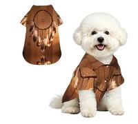 Dreamcatcher Feather Fall XL - Camisa hawaiana para perros pequeños, bonito traje de playa de verano para cachorros, ropa de gato suave y transpirable con botones