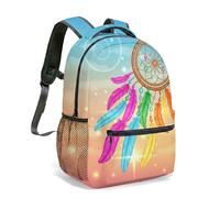 Dreamcatcher - Mochila de 16 pulgadas con estampado completo de bosque de fantasía, noche mágica, boho, mochila escolar para niños, estudiantes y adultos, 09., L, Casual