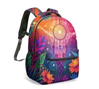 Dreamcatcher - Mochila de 16 pulgadas con estampado completo de bosque de fantasía, noche mágica, boho, mochila escolar para niños, estudiantes y adultos, 16 (Reino Unido), L, Casual