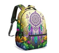 Dreamcatcher - Mochila de 16 pulgadas con estampado completo de bosque de fantasía, noche mágica, boho, mochila escolar para niños, estudiantes y adultos, 12, L, Casual