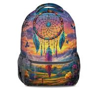 Dreamcatcher - Mochila para adolescentes, mochila escolar de plumas coloridas, mochila de viaje, 16 pulgadas, style2, L