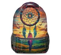 Dreamcatcher - Mochila para adolescentes, mochila escolar de plumas coloridas, mochila de viaje, 16 pulgadas, style3, L