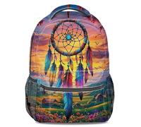 Dreamcatcher - Mochila para adolescentes, mochila escolar de plumas coloridas, mochila de viaje, 16 pulgadas, style5, L