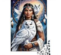 Dreamcatcher Rompecabezas para Adultos Owl Spirit 1000 Piezas de Papel Reciclado para Adultos Educativo y Desafiante 52x38cm/1000pcs