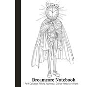 Dreamcore Notebook | 7x9 College Ruled Journal | Clock-Head ArtWork: 150 Pages of Lined Paper | Weirdcore Aesthetic Composition Book for Students, Writers & Creatives