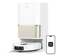 DREAME Aspiradora y fregona L50 Ultra Robot, color blanco, succión de 19,500 Pa, con vaciado automático y fregona autolimpiante, evita obstáculos precisos, HyperStream Detangling DuoBrush