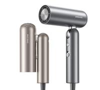 DREAME Pocket Secador de Pelo, 110000 RPM Secador de Pelo Profesional con 3 Formas Plegables, Peso Ligero de 300g, 300 Millones de Iones Negativos/Cm³, Temperatura Constante de 57 °C, Gris