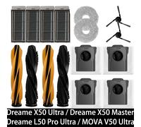 Dreame X50 Ultra / S40 mejorado / L50 Pro Ultra Edition piezas de vacío rodillo principal Cepillo Lateral filtro Hepa paño de mopa bolsa de polvo Gris claro