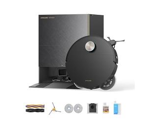 DREAME X60 MAX - Robot aspirador y trapeador ultra completo, serie X50 actualizada, 3.13 pulgadas (8 cm), diseño ultrafino, succión de 35.000 Pa, autovaciado y recarga, fregona autolimpiante