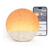 Dreamegg Despertador con Simulación del Amanecer y Control por App, Despertador Luz Natural, Alarmas Múltiples, 34 Sonidos Relajantes, 12 Modos de Luz, Wake Up Light Para Dormitorio y Toda la Familia