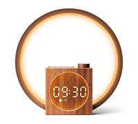 Dreamegg Lampada da Comodino con Sveglia, Sunrise Alarm Clock, Madera
