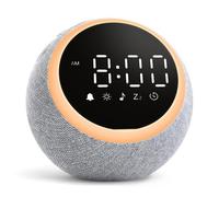 Dreamegg Máquina de ruido blanco - Máquina de sonido para adultos y personas que duermen ligero, reloj despertador y luz nocturna, 25 sonidos relajantes, 7 tonos de despertador, pantalla regulable