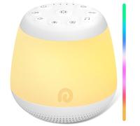 Dreamegg Máquina de ruido blanco, máquina de sonido portátil con 8 luces nocturnas para bebés y niños, máquina de sonido de ruido blanco con 24 sonidos, ruido rosa y blanco para dormir, guardería