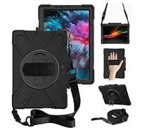 DreamerX Funda para Microsoft Surface Pro X de 13 pulgadas 2019/2020/2021, resistente de grado militar, a prueba de golpes, resistente a caídas, con soporte giratorio, correa de mano, correa de hombro