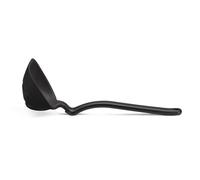 Dreamfarm Fladle - Cucharón plegable para servir y cocinar que ahorra espacio, mide hasta 1/2 taza con punta de espátula de silicona, 12 pulgadas, color negro