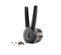 Dreamfarm Ortwo Lite - Molinillo de pimienta manual de plástico con una sola mano con molinillo de cerámica, molinillo de pimienta y sal recargable, molinillo de especias, negro, 2 onzas