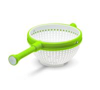 Dreamfarm Spina - Colador de ensalada plegable 2 en 1, fácil de usar, para ensaladas, frutas, verduras, lechuga, color blanco/verde
