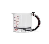 Dreamfarm Upcup - Taza medidora ajustable todo en 1, medidas métricas e imperiales de hasta 1 taza, color negro y transparente