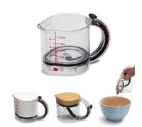 Dreamfarm Upcup - Taza medidora ajustable todo en 1, medidas métricas e imperiales de hasta 1 taza, color negro y transparente
