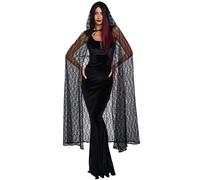 Dreamgirl Capa Gótica Con Capucha De Encaje Negro Disfraz Halloween 11192