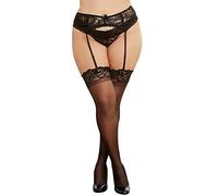 Dreamgirl de mujeres de talla grande Bochornoso Noches correa de liga, Negro, un tamaño Queen