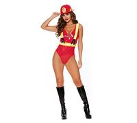 Dreamgirl Disfraz de bombero sexy de una pieza para Halloween o juego de rol, talla XL, multicolor